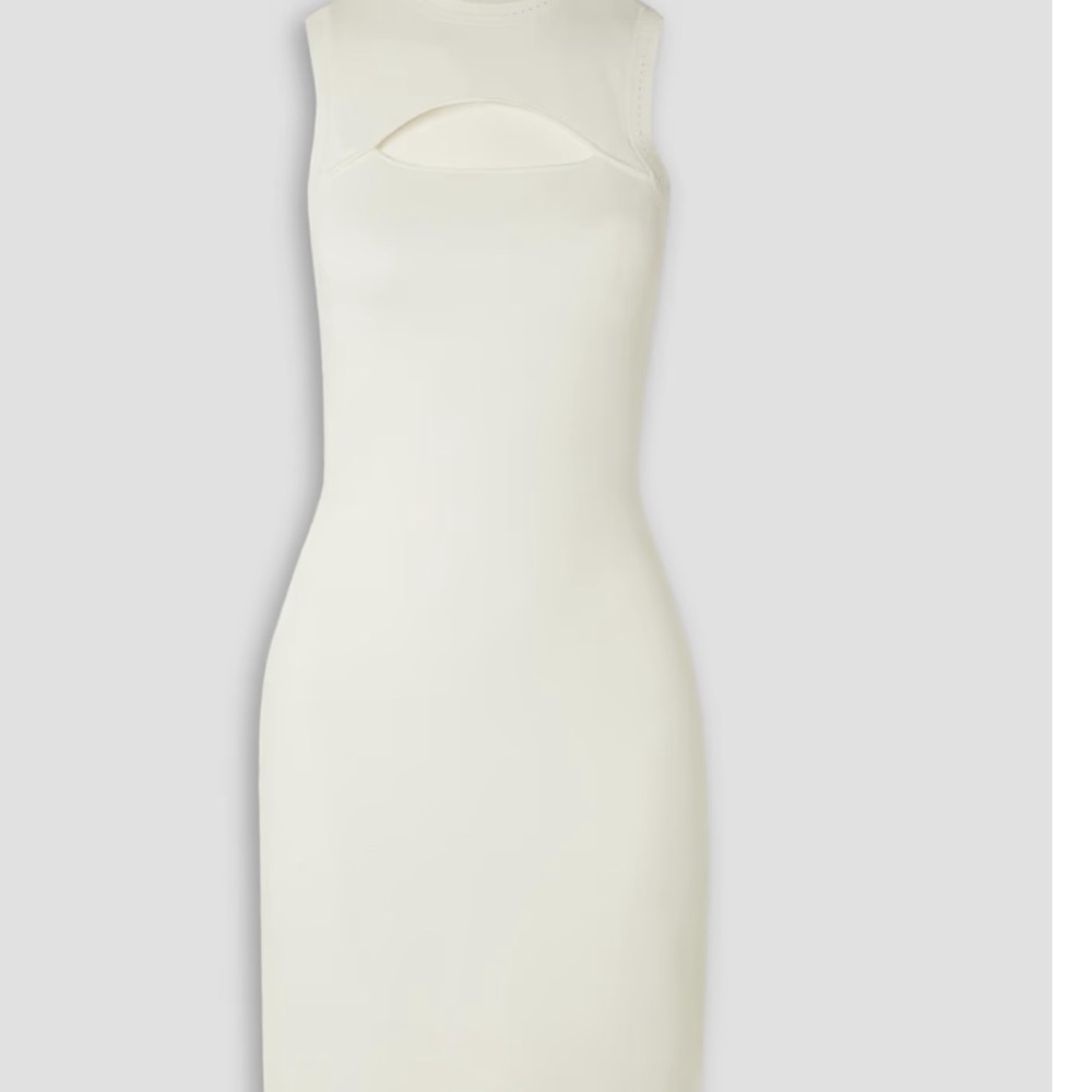 Elegant Cream Sleeveless Dress
